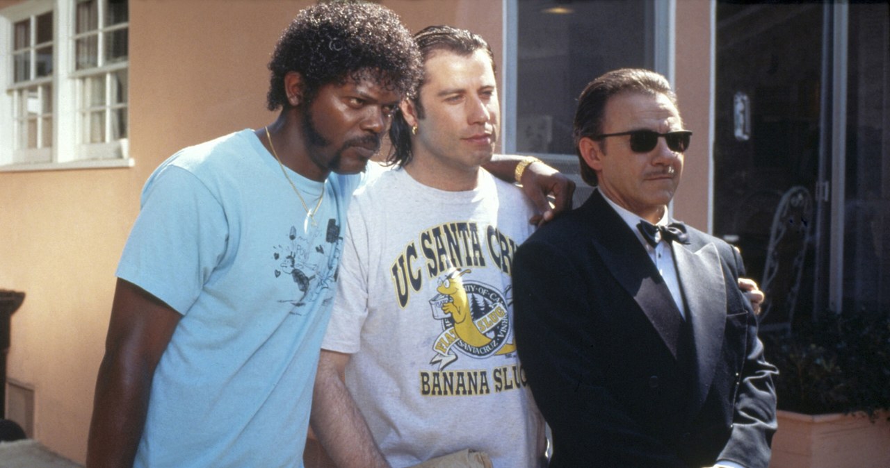 Samuel L. Jackson, John Travolta i Harvey Keitel w filmie "Pulp Fiction" /Miramax/Collection Christophel/East News /East News