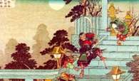 Samuraj, drzeworyt przedstawiający samuraja w walce /Encyklopedia Internautica