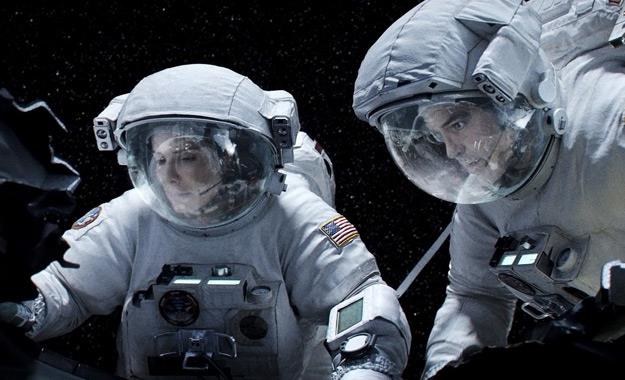 Sandra Bullock i George Clooney w filmie "Grawitacja" /materiały dystrybutora