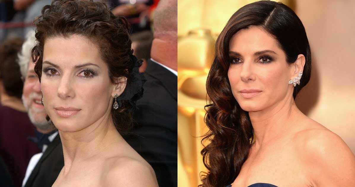 Sandra Bullock - rok 2002 i 2014 /Getty Images