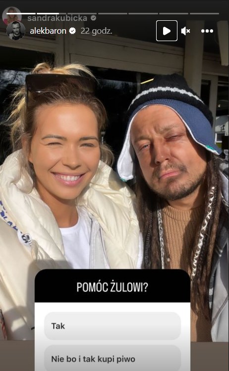 Sandra Kubicka i Aleksander Baron /@alekbaron /Instagram