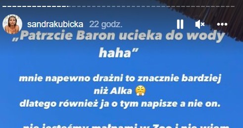 Sandra Kubicka żali się na Instagramie /Instagram @sandrakubicka /Instagram