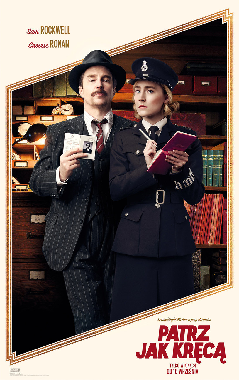 Saoirse Ronan i Sam Rockwell na plakacie filmu "Patrz jak kręcą" /materiały prasowe