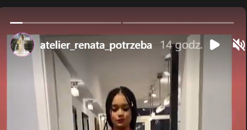 Sara Egwu James, Atelier Renata Potrzeba: www.instagram.com/atelier_renata_potrzeba/ /Screen z InstaStory  /Instagram