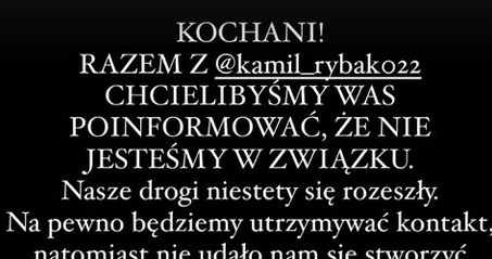 Sara opublikowała informacje o zakończeniu związku z Kamilem /instagram/saraciula /Instagram