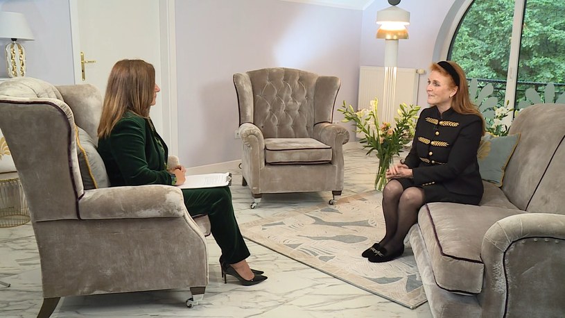 Sarah Ferguson podczas wywiadu dla Polsat News /Piotr Szmigiel /Polsat