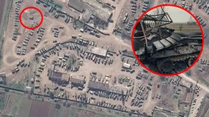 Satelita ujawnia wielką bazę zniszczonych rosyjskich czołgów