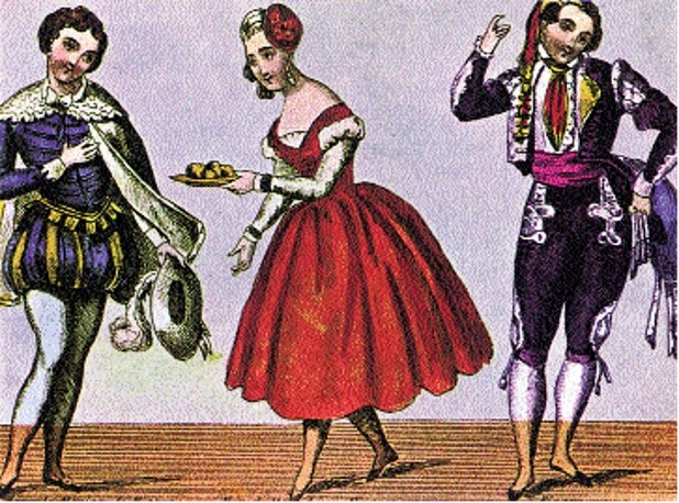 Scena z XVIII-wiecznego wystawienia opery Mozarta opartej na sztuce Beaumarchais'go Wesele Figara /Encyklopedia Internautica