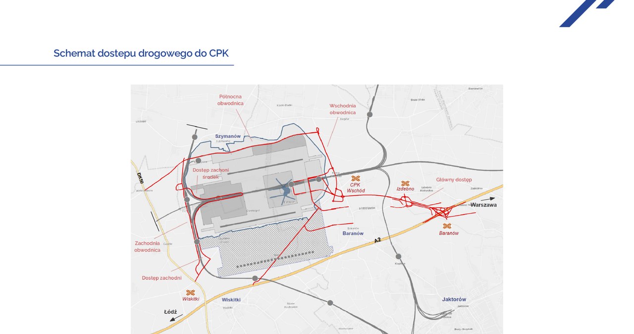 Schemat dostępu drogowego do CPK /CPK /INTERIA.PL