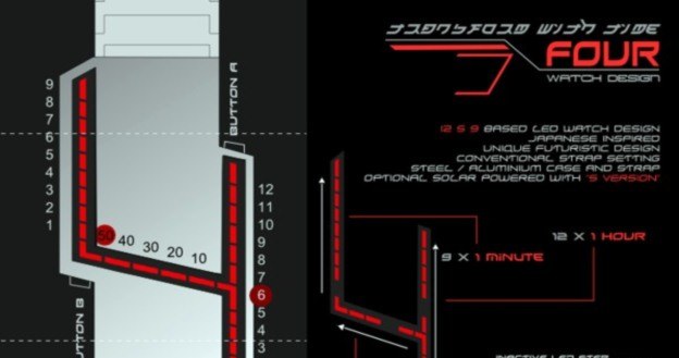 Schemat odczytywania godziny na zegarku FOUR   Fot. Tokyoflash /materiały prasowe