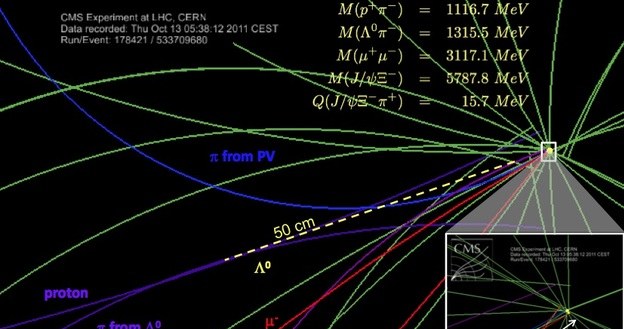 Schemat rozpadu potwierdzającego istnienie nowej cząstki. /materiały prasowe