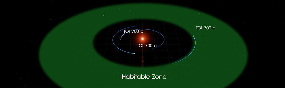 Schemat układu planet wokół czerwonego karła TOI 700 /NASA Goddard Space Flight Center /Materiały prasowe