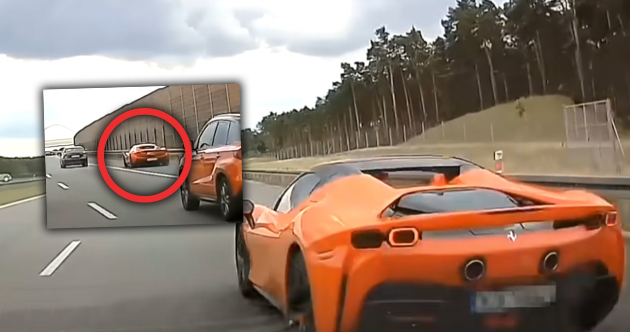 Ścigali się po autostradzie A1. Kierowcy Ferrari stwarzali ogromne zagrożenie/YouTube STOP CHAM /