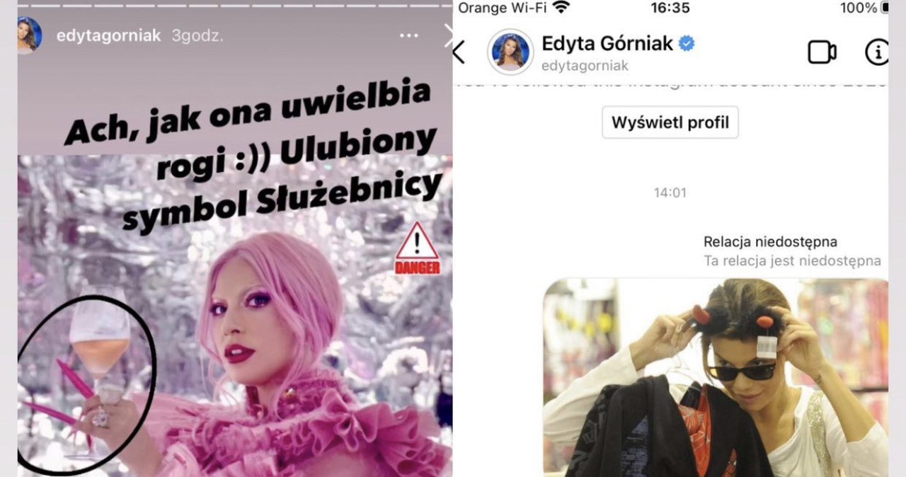 Screen od naszego informatora. Górniak wdała się w konwersację z jednym z internautów, sugerując, że Lady Gaga pije krew niemowląt... /brak /materiał zewnętrzny