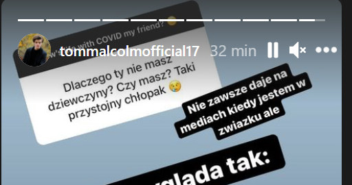 Screen pochodzący z profilu syna Moniki Zamachowskiej - https://www.instagram.com/tommalcolmofficial17/?hl=pl /Instagram/tommalcolmofficial17 /Instagram