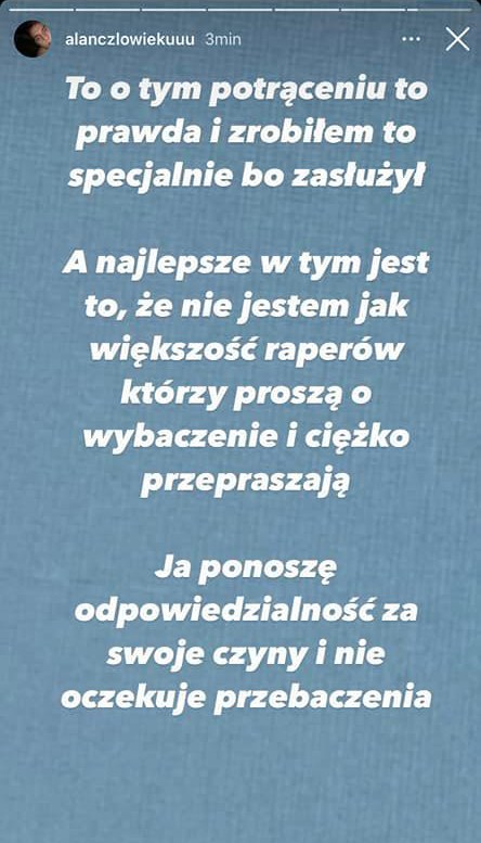 Alan specjalnie potrącił człowieka. Skandaliczne zachowanie rapera ...