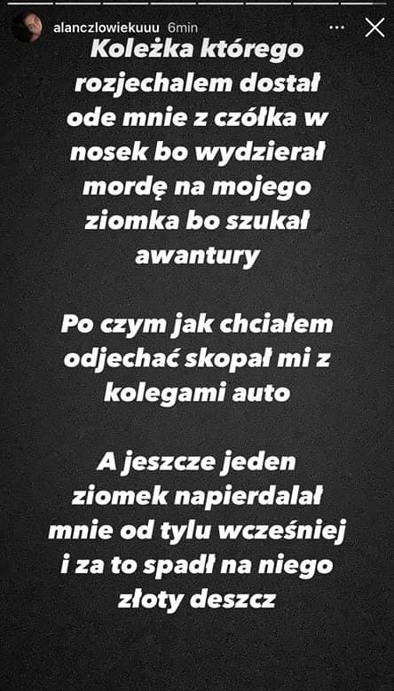 Alan specjalnie potrącił człowieka. Skandaliczne zachowanie rapera ...