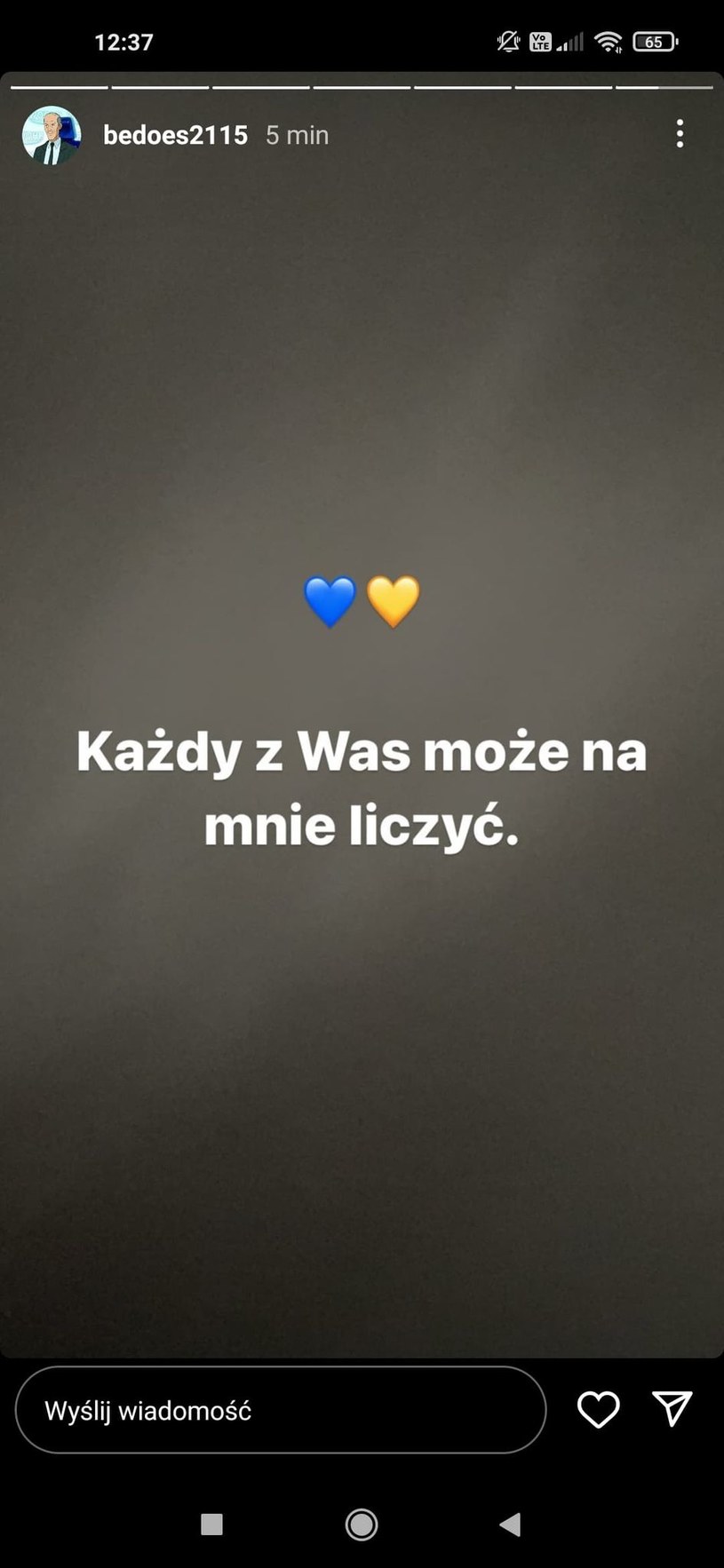 Screen z InstaStory Bedoesa /Screen z InstaStory  /materiał zewnętrzny