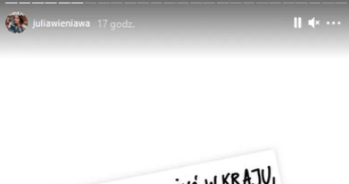 screen z InstaStory Julii Wieniawy, fot. https://www.instagram.com/juliawieniawa/ /Instagram