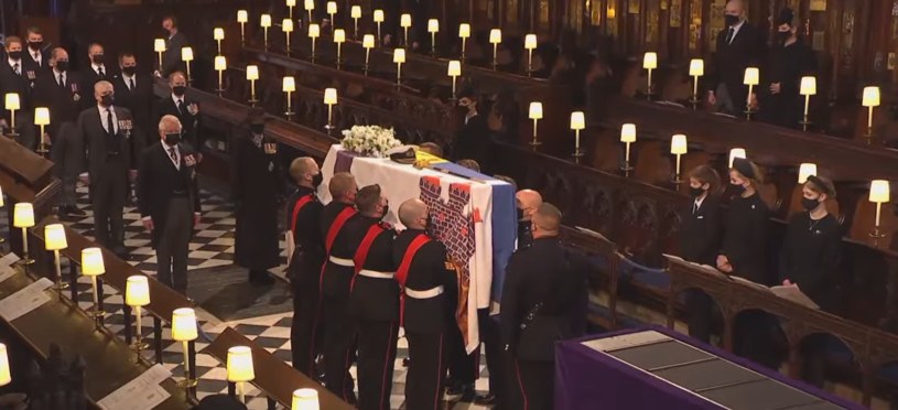 Screen z transmisji BBC z pogrzebu. /