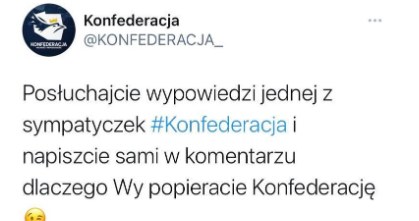 Screen z "Twittera" Konfederacji