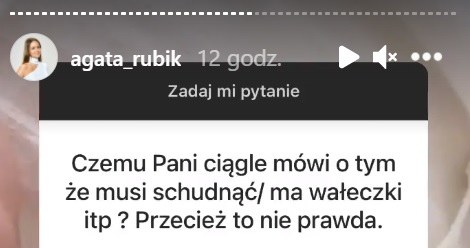 Screenshot z Instastory @agata_rubik /Instagram /Instagram