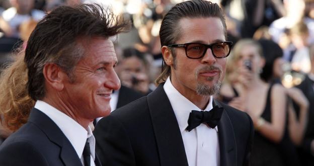 Sean Penn i Brad Pitt, bohaterowie filmu "Drzewo życia", są gośćmi festiwalu w Cannes /AFP