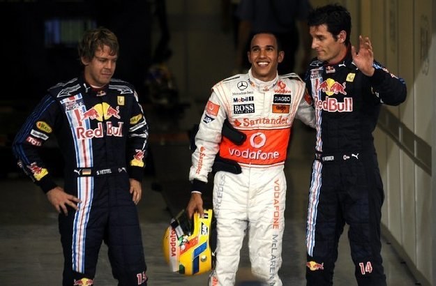 Sebastian Vettel, Lewis Hamilton i Mark Webber /AFP