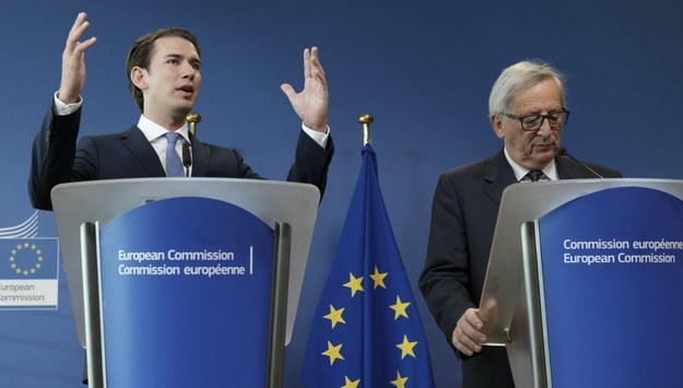 Sebastien Kurz i Jean-Claude Juncker /OLIVIER HOSLET /PAP/EPA