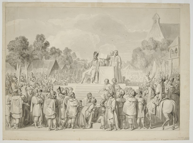 Sejm w Wiślicy. Grafika Franciszka Smuglewicza z 1807 roku /Biblioteka Narodowa