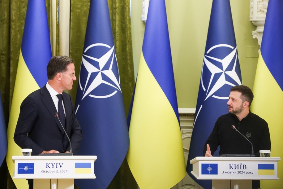 Sekretarz generalny NATO Mark Rutte i prezydent Ukrainy Wołodymyr Zełenski /Viktor Kovalchuk /PAP