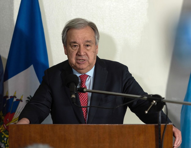Sekretarz generalny ONZ Antonio Guterres na Haiti /Sabin Johnson /PAP/EPA