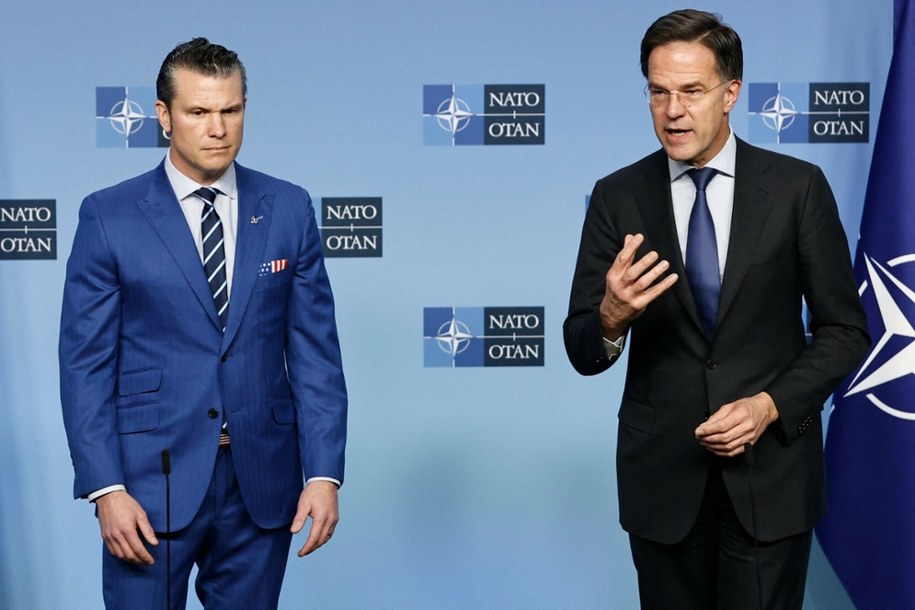 Sekretarz obrony USA Pete Hegseth i sekretarz generalny NATO Mark Rutte /SIMON WOHLFAHRT/AFP/East News /East News