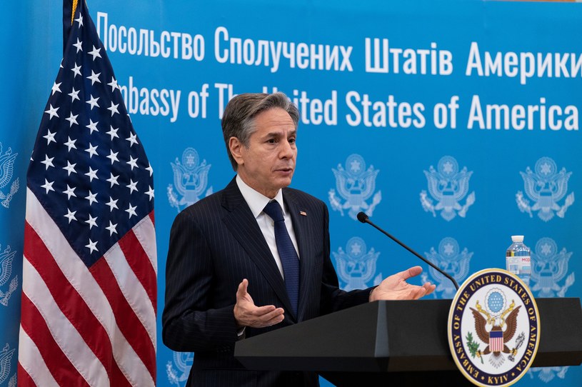 Sekretarz stanu USA wyraził nadzieję, że podczas piątkowego spotkania z szefem MSZ Rosji Siergiejem Ławrowem w Genewie strona rosyjska pozostanie na "dyplomatycznej i pokojowej ścieżce". /Reuters /Agencja FORUM