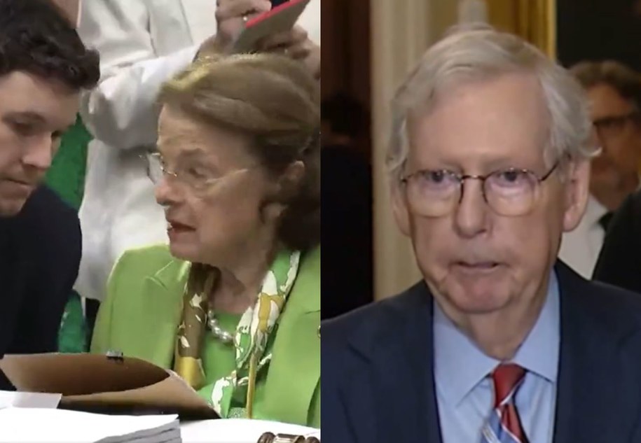 Senatorowie Dianne Feinstein i Mitch McConnell  (fot. Twitter) /