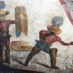 Sensacyjne odkrycie w Pompejach - fresk przedstawiający walkę gladiatorów