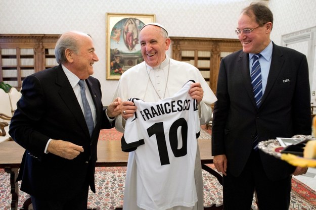 Sepp Blatter na audiencji u papieża Franciszka /OSSERVATORE ROMANO  /PAP/EPA