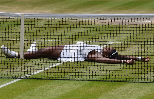 Serena Williams po wygranym meczu z Kerber /GERRY PENNY /PAP/EPA