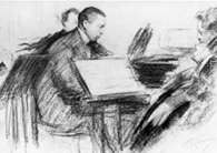 Sergiej Rachmaninow, rysunek Leonida Pasternaka /Encyklopedia Internautica