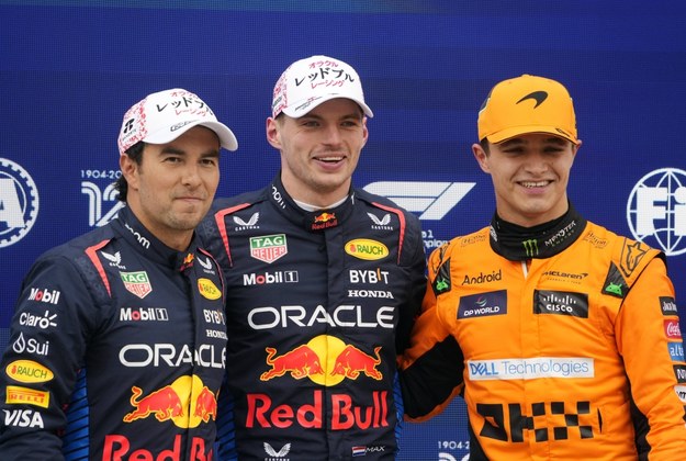 Sergio Pérez, Max Verstappen, Lando Norris /FRANCK ROBICHON /PAP/EPA