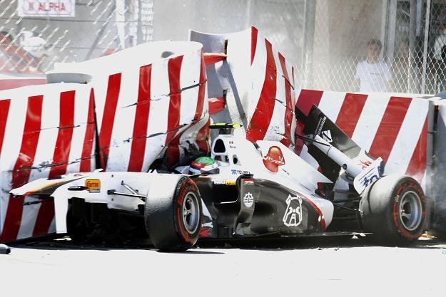 Sergio Perez uległ wypadkowi podczas kwal. do GP Monaco. /AFP