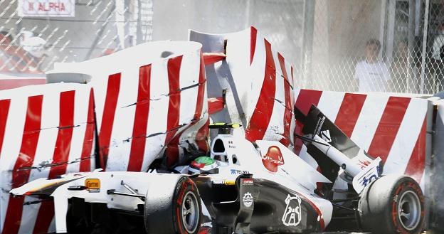 Sergio Perez uległ wypadkowi podczas kwal. do GP Monaco. /AFP