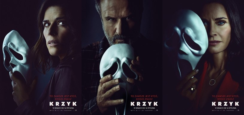 Seria plakatów z postaciami filmu "Krzyk" /materiały prasowe