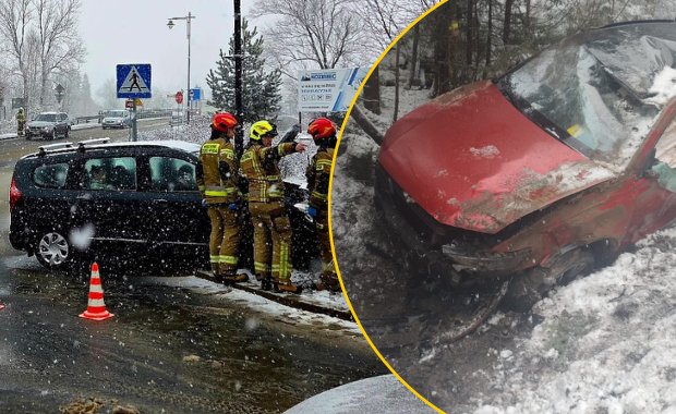 Seria wypadków na Podhalu. Na drogach trudne warunki