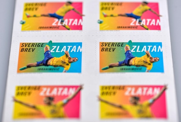 Seria znaczków poświęcona Zlatanowi Ibrahimoviciowi /ANDERS WIKLUND/TT /PAP/EPA