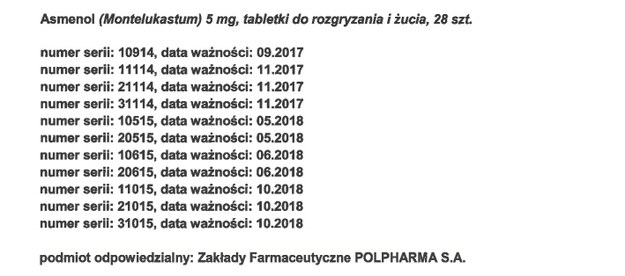 Serie leku wycofane z obrotu /gif.gov.pl /Zrzut ekranu