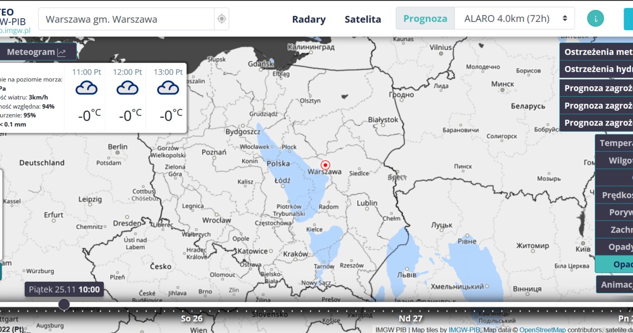 Serwis pogodowy IMGW meteo.imgw.pl /IMGW /materiał zewnętrzny