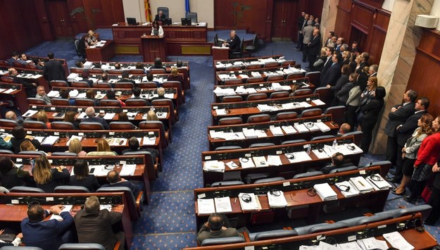 Sesja parlamentu macedońskiego /	GEORGI LICOVSKI /PAP/EPA