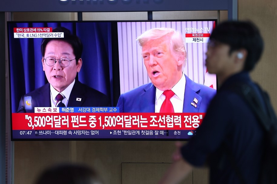 Seul, Korea Południowa, 31.07.2025; Trump ogłosił porozumienie handlowe z Koreą Płd., ustanawiając 15 proc. cła /PAP/EPA/YONHAP /PAP