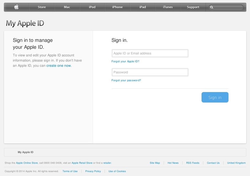 Sfałszowana strona logowania, na której cyberprzestępcy nakłaniają użytkowników do podania identyfikatora Apple ID oraz hasła. /materiały prasowe